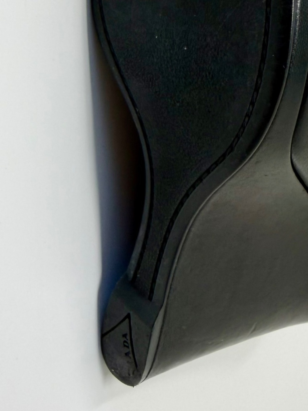 Prada black leather wedge peep toe bootie - Picture 8 of 10